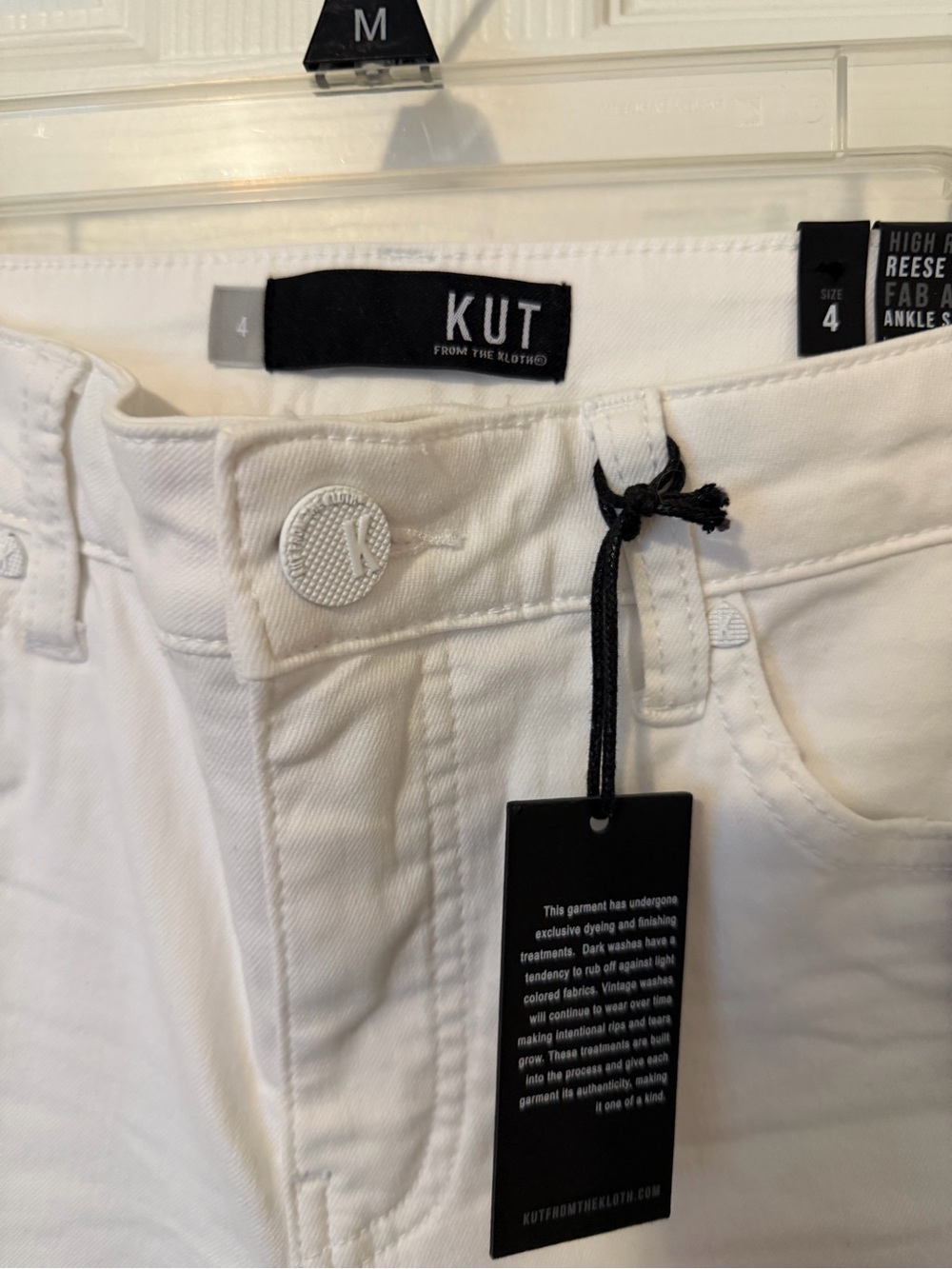 Kut from the Kloth White Distressed Ankle Jeans for Women - Picture 2 of 8